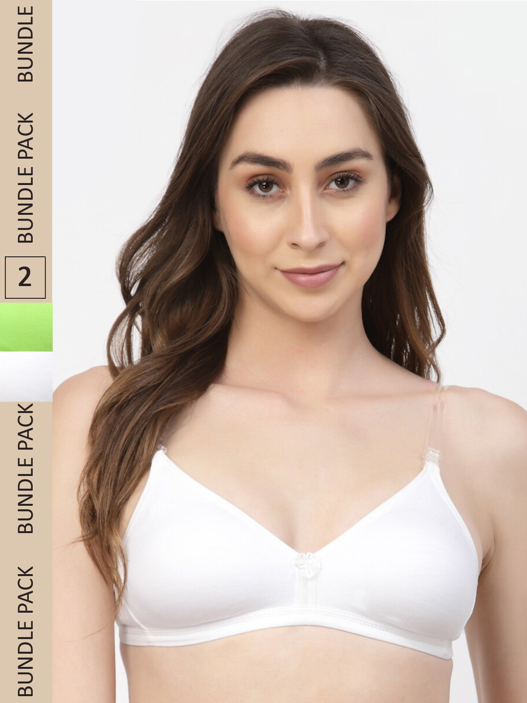 

Floret Pack of 2 Non-Padded Non-Wired T-shirt Bra, White