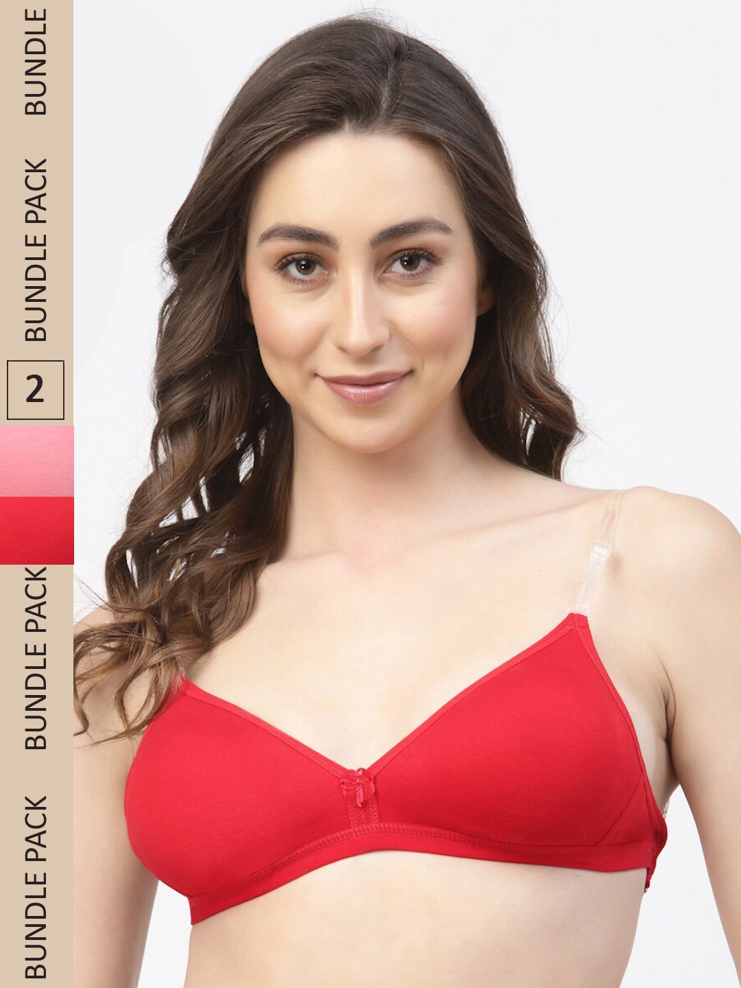 

Floret Pack Of 2 Non Padded T-Shirt Bra, Red