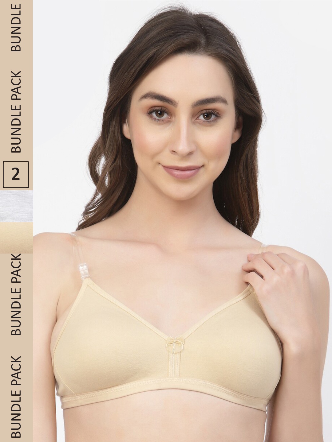

Floret Pack Of 2 Non Padded Bra, Beige