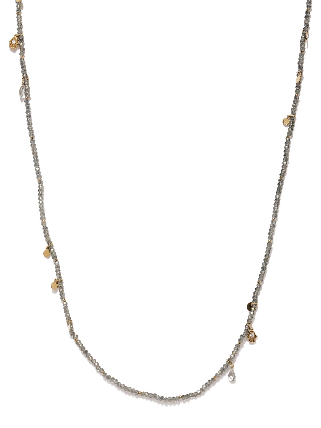 

Accessorize Green Gold-Plated Beaded Necklace