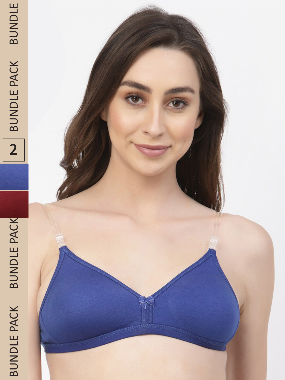 

Floret Pack Of 2 Non Padded Seamless Bra, Blue