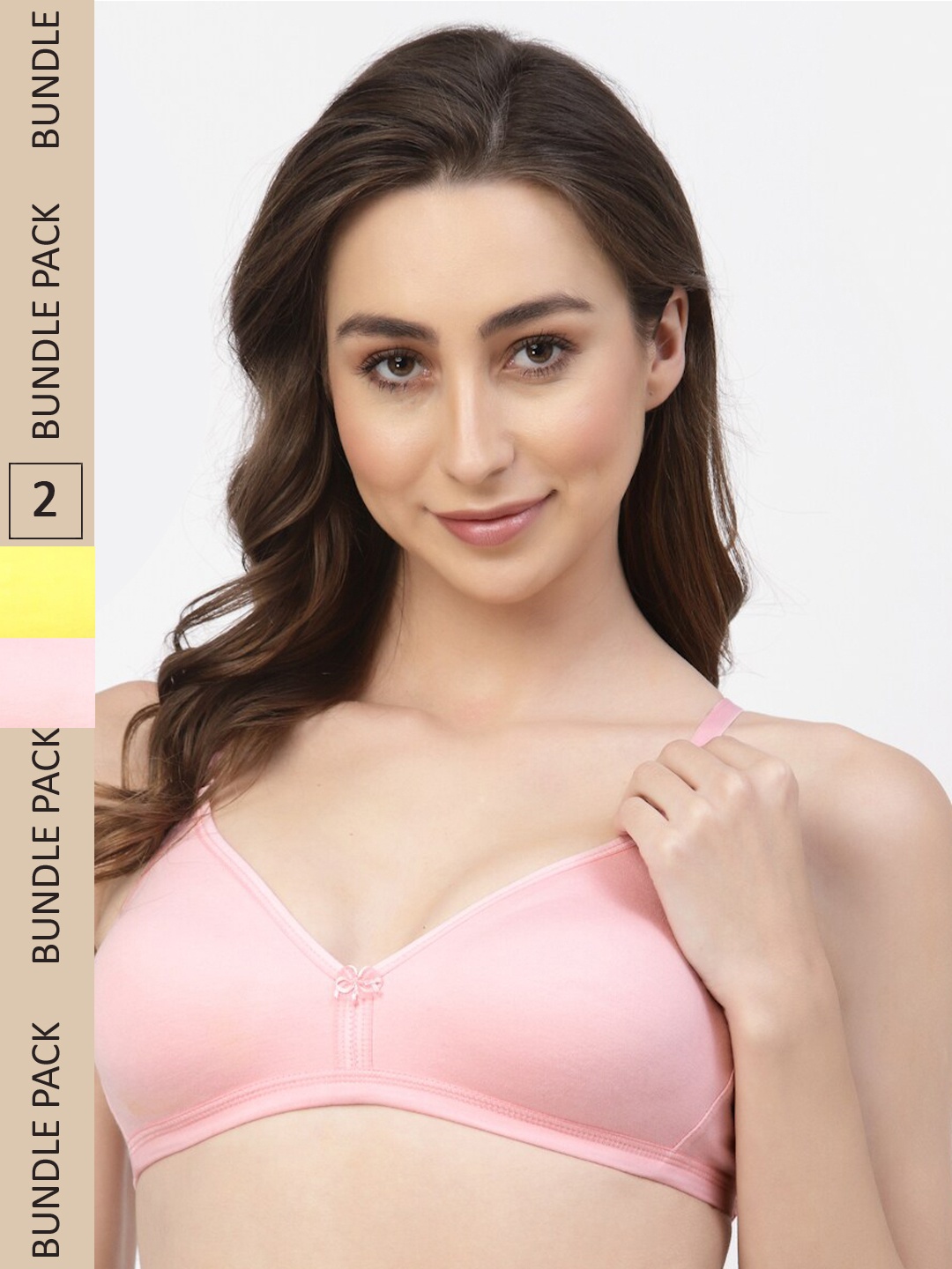 

Floret Pack of 2 Cotton Bra, Pink
