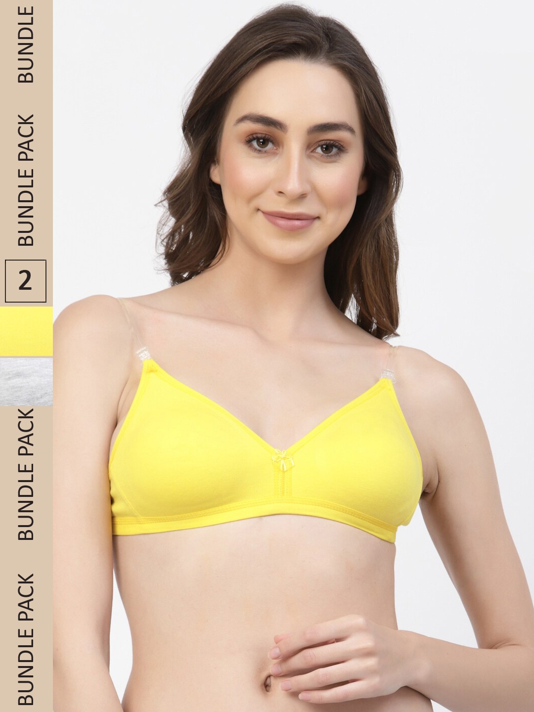 

Floret Pack Of 2 Non Padded Seamless T-shirt Bra, Yellow