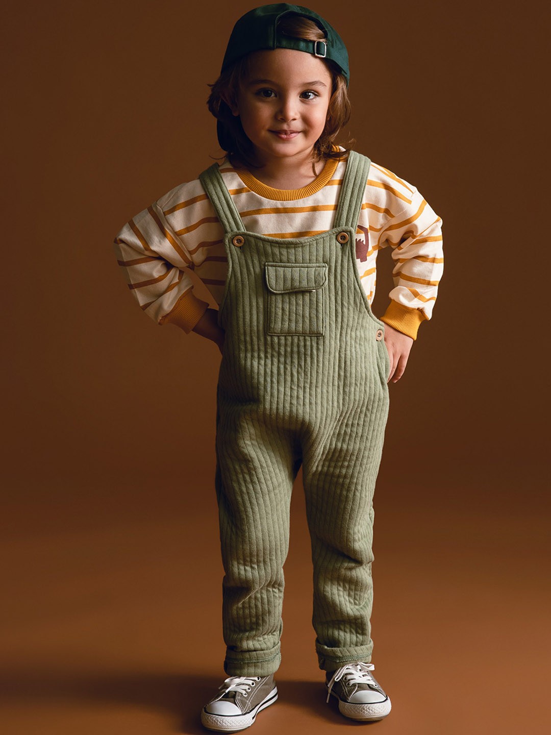 

DeFacto Boys Flap Pocket Dungarees, Green