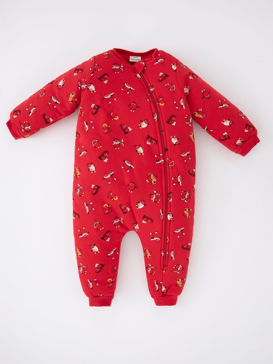 

DeFacto Infants Printed Pure Cotton Rompers, Red