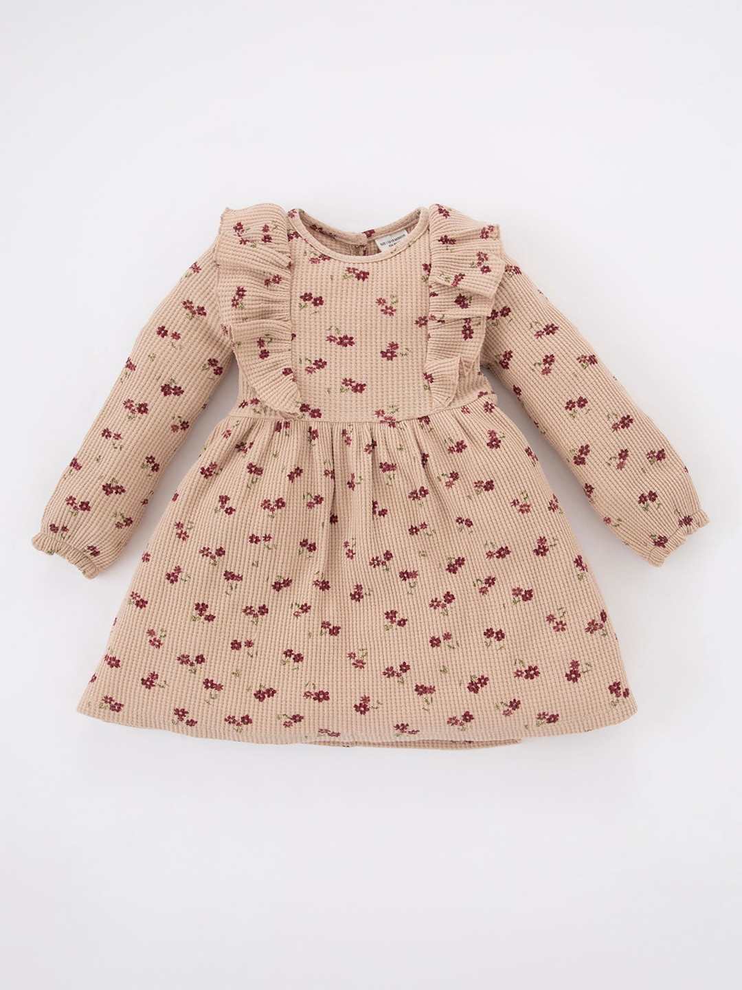 

DeFacto Girls Floral Printed A-Line Dress, Beige