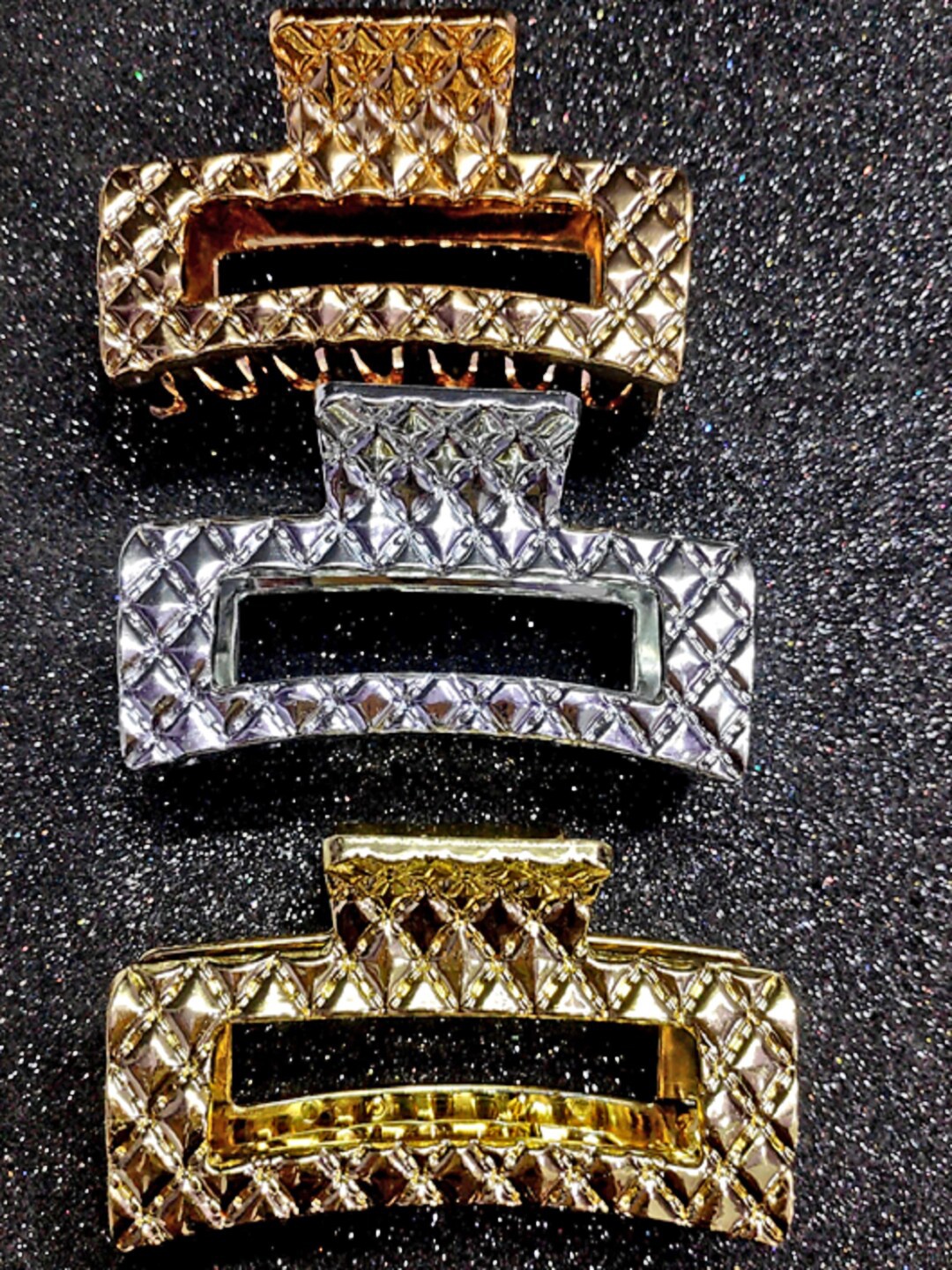 

Proplady Women Set of 3 Embellished Claw Clip, Peach