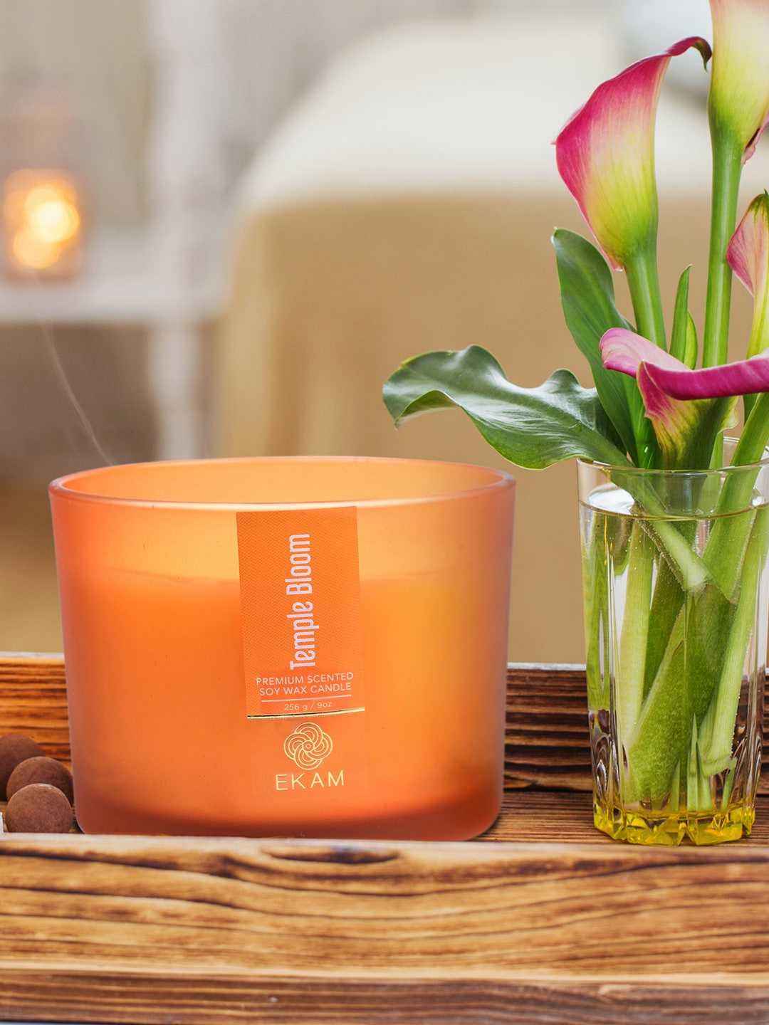 

Ekam Orange Temple Bloom 3 Wick Scented Candle