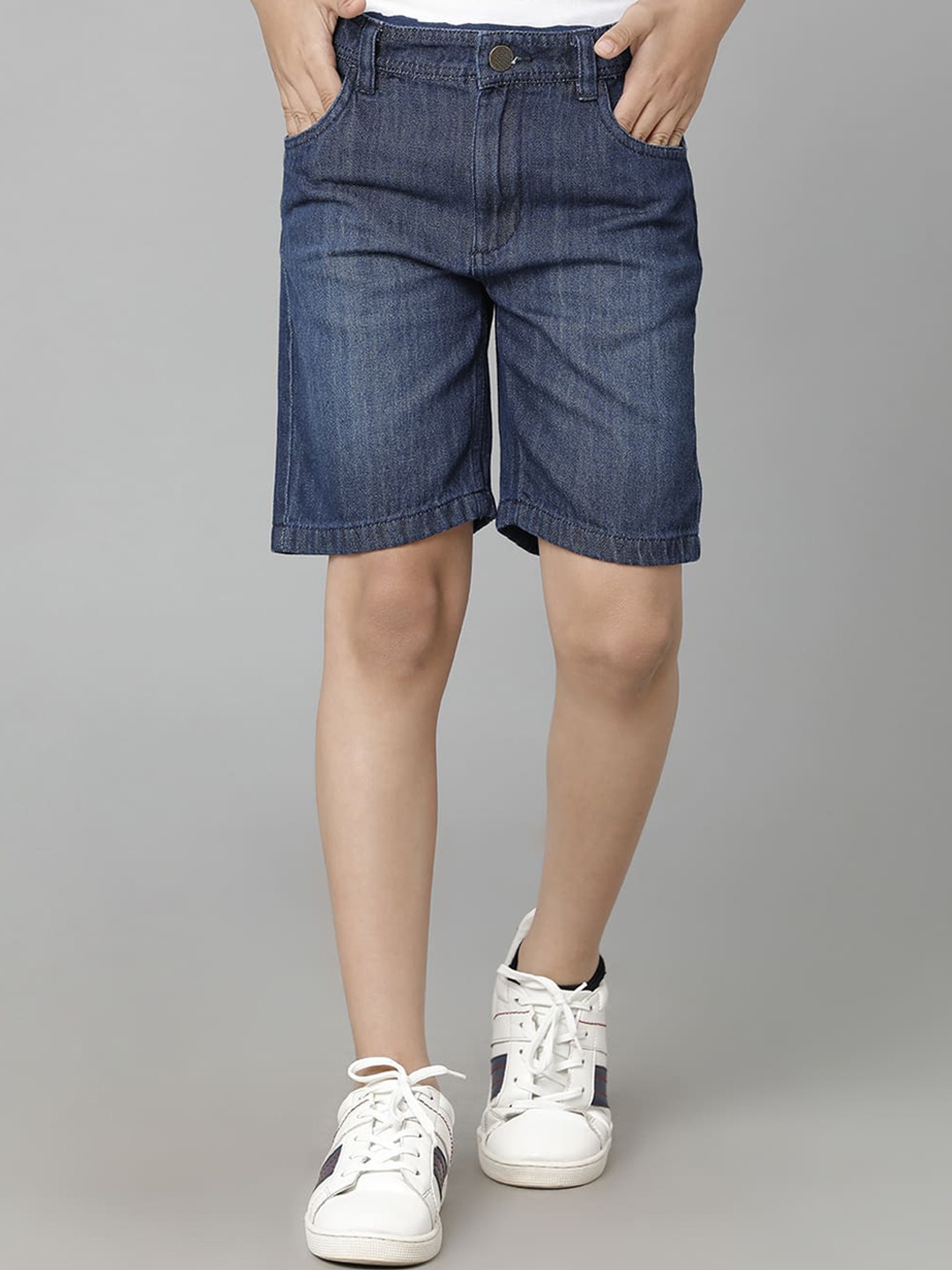 

UNDER FOURTEEN ONLY Boys Washed Denim Shorts, Navy blue