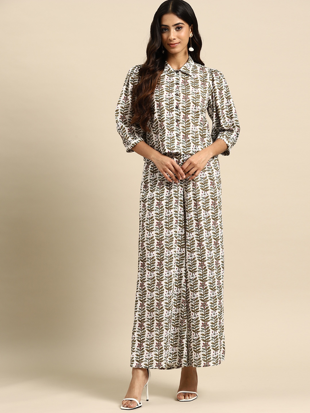 

all about you Pure Cotton Floral Print Co-Ords, Off white