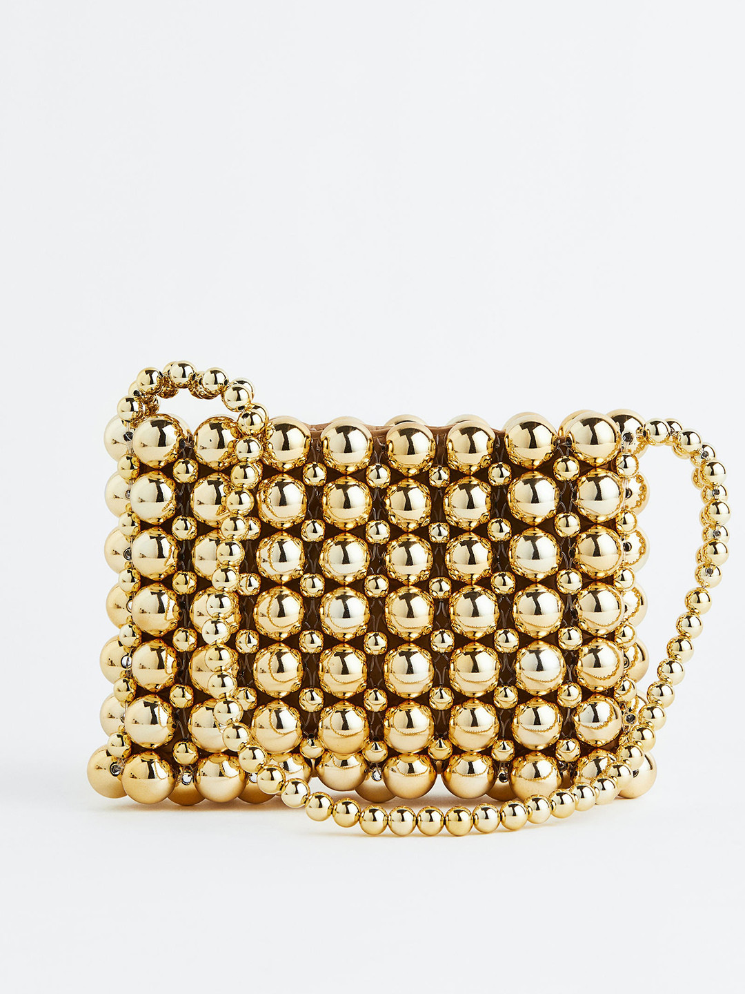 

H&M Beaded Mini Shoulder Bag, Gold