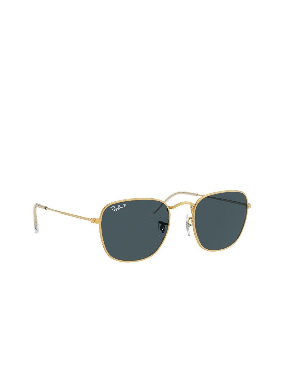 

Ray-Ban Unisex Polarized Blue Lens Square Sunglasses - 0RB38579196S251, Gold