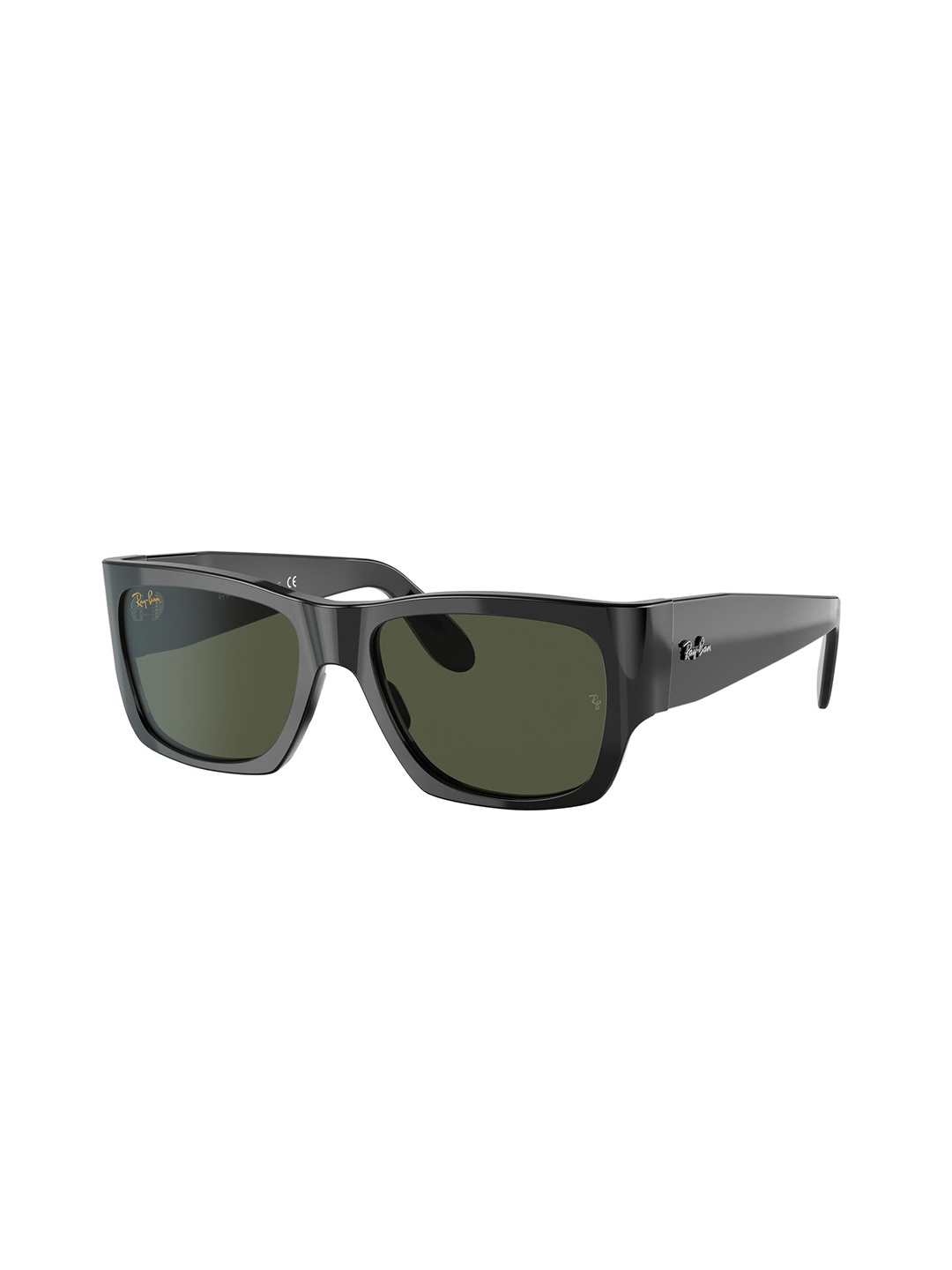 

Ray-Ban Unisex UV Protected Green Lens Square Sunglasses - 0RB2187901/3154, Black