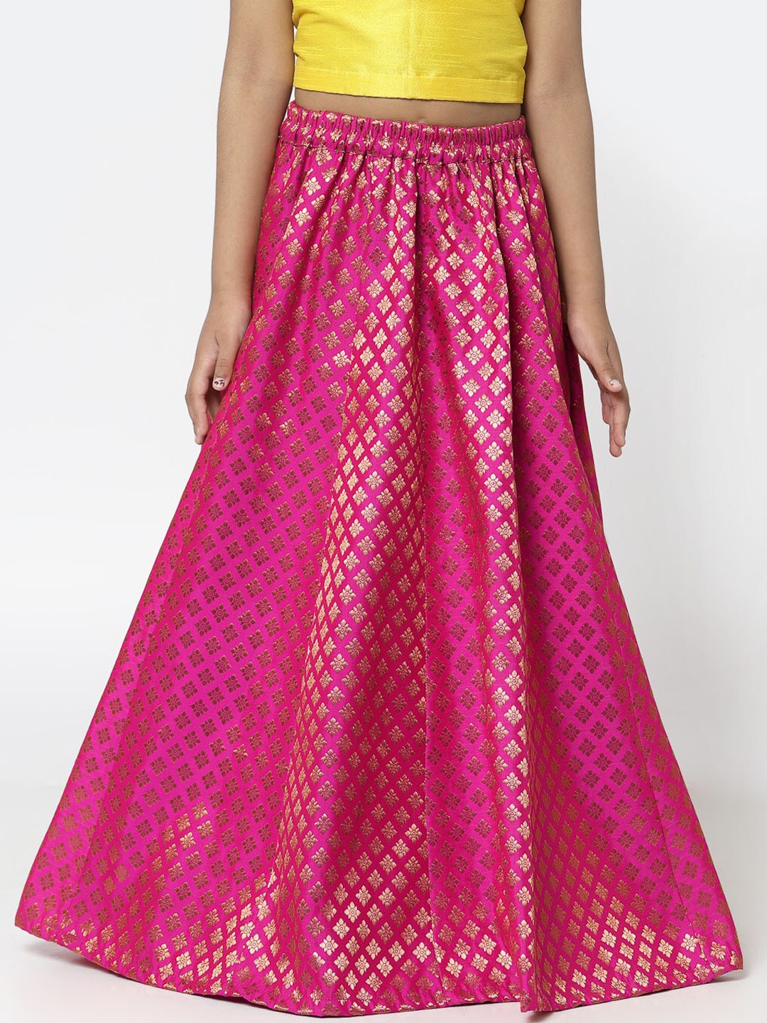 

studio rasa Girls Woven-Design Maxi Skirt, Pink