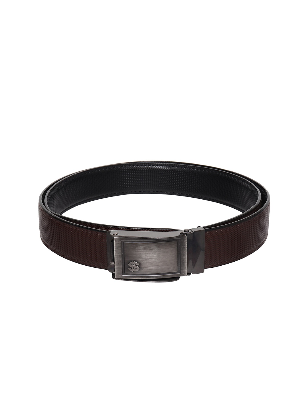 

HENEDA Men Textured Formal Belt, Brown