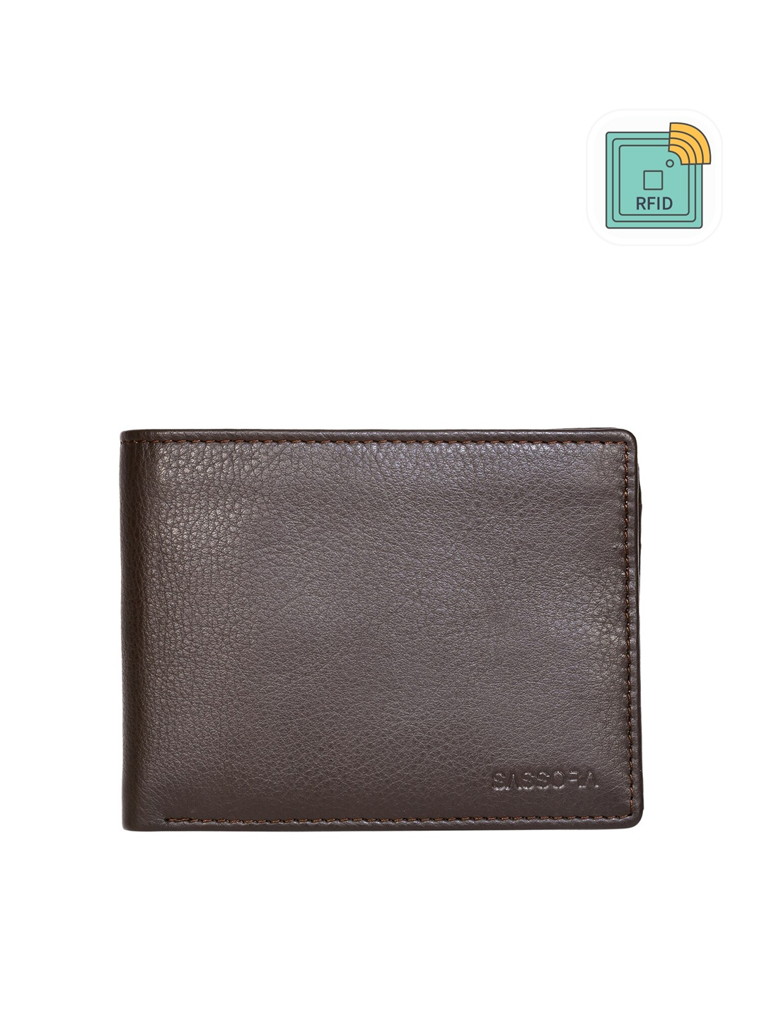 

Sassora Men Genuine Leather Two Fold Wallet, Brown