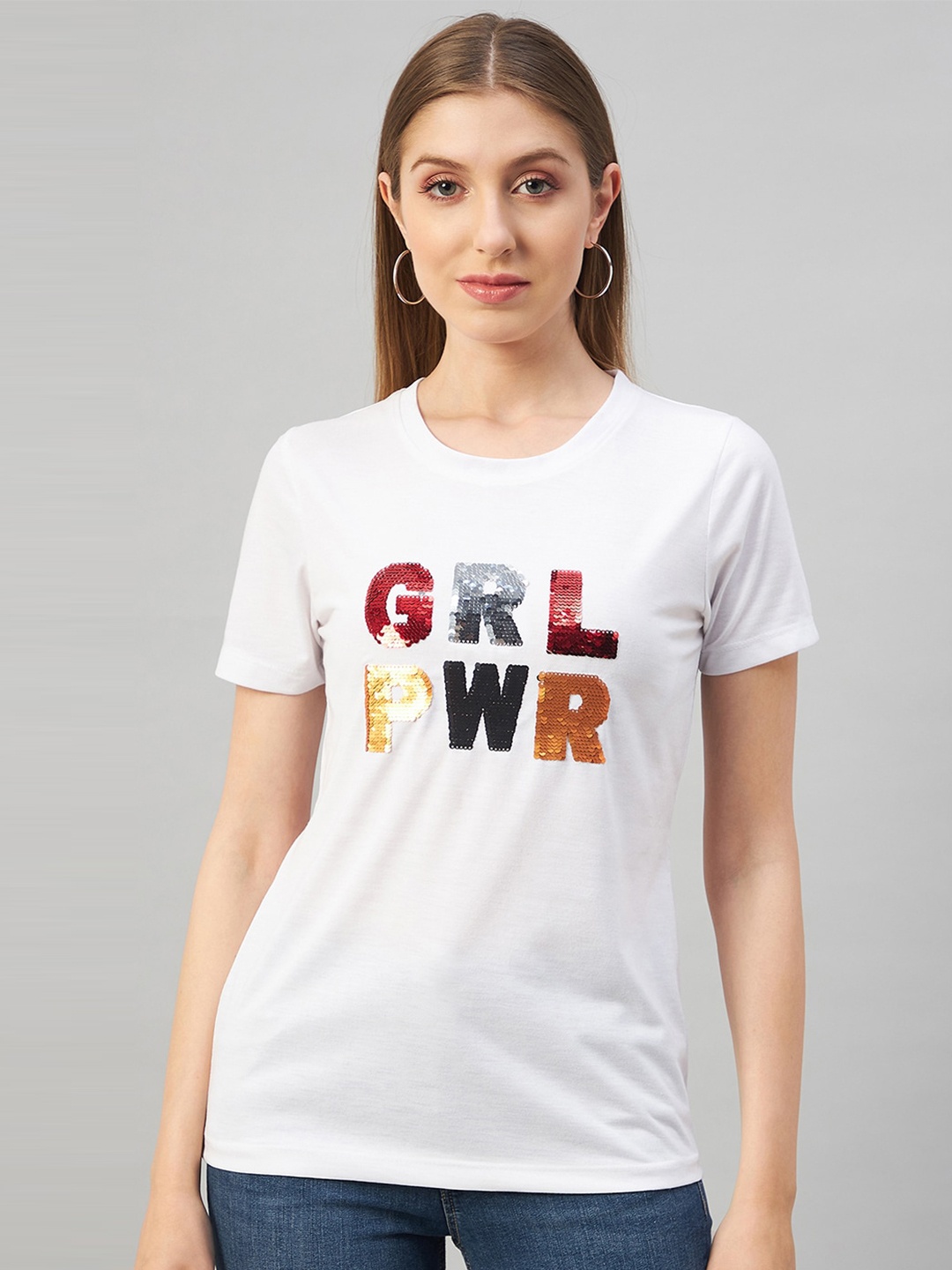 

Austin wood Print Cotton Top, White
