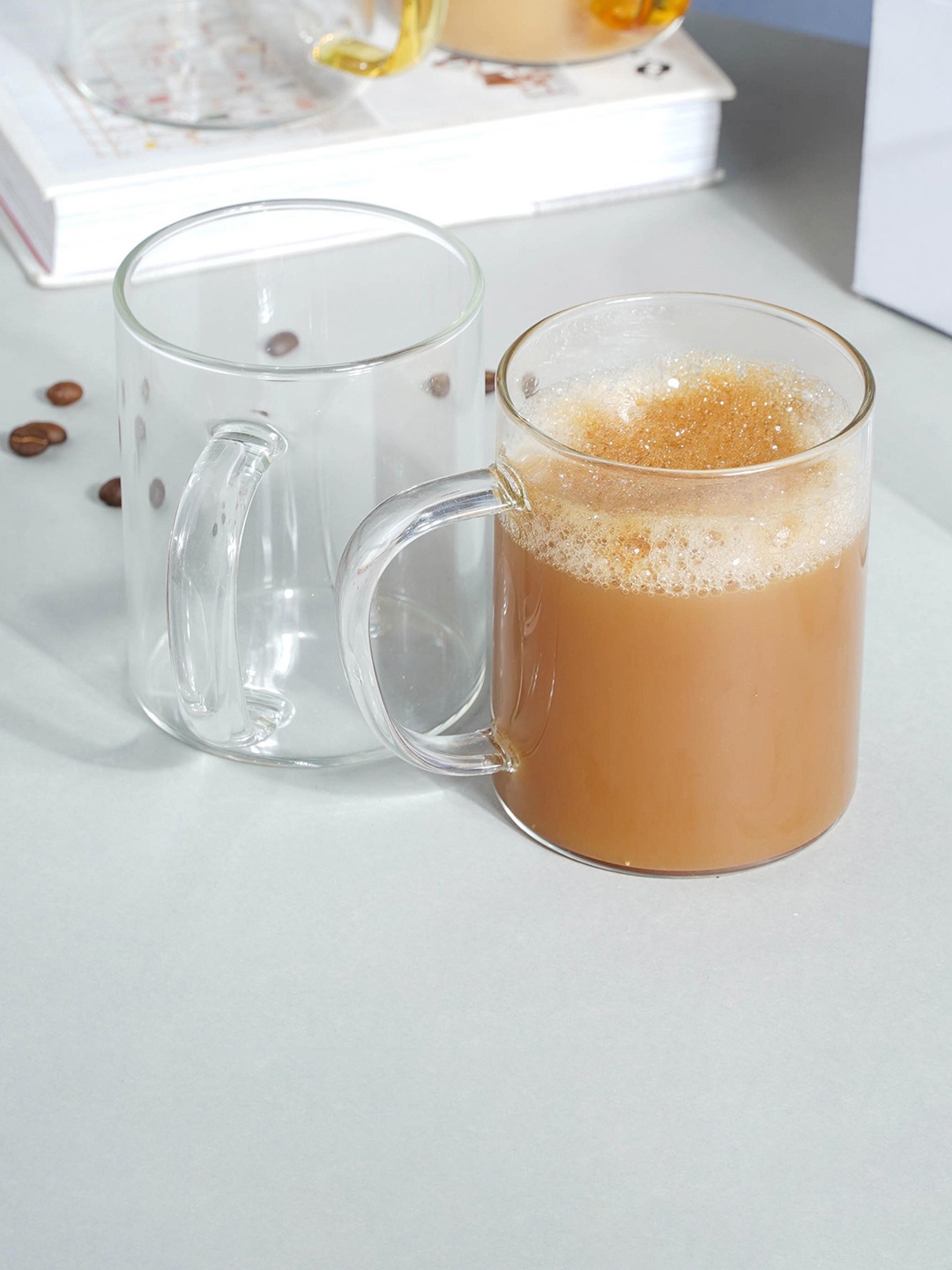 

Nestasia Transparent 2 Pcs Solid Glass Mugs 400 ml Each