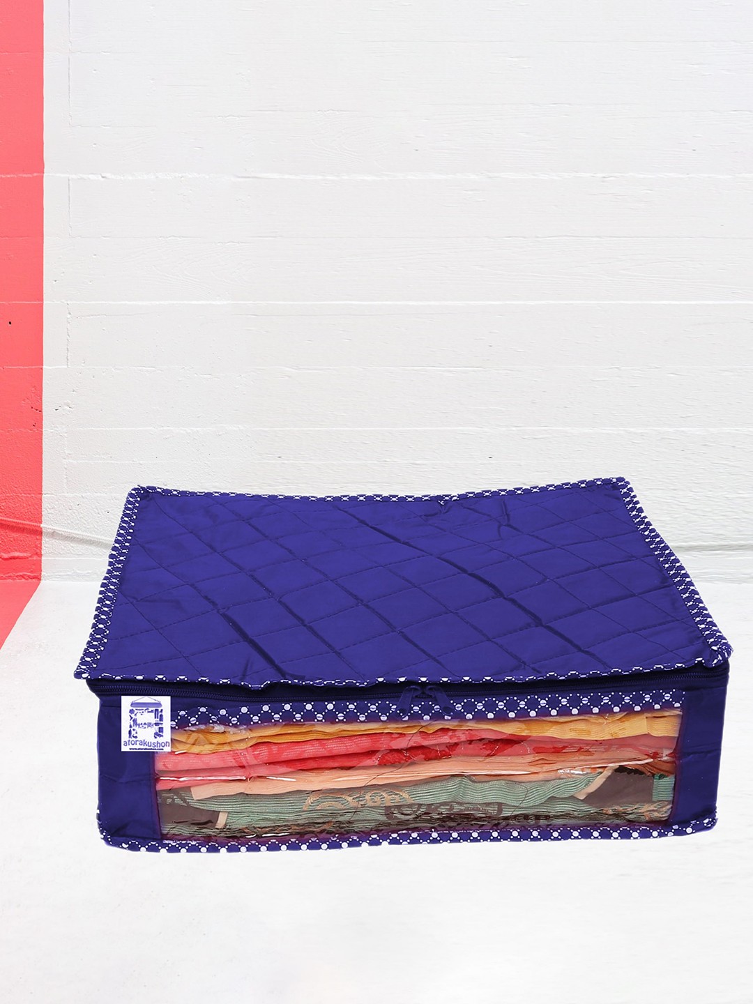 

atorakushon 4 Pcs Blue Self-Design Saree & Blouse Wardrobe Organisers