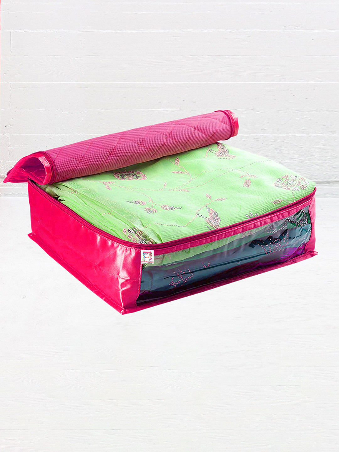

atorakushon 2-Pcs Pink Reusable Saree Wardrobe Organisers