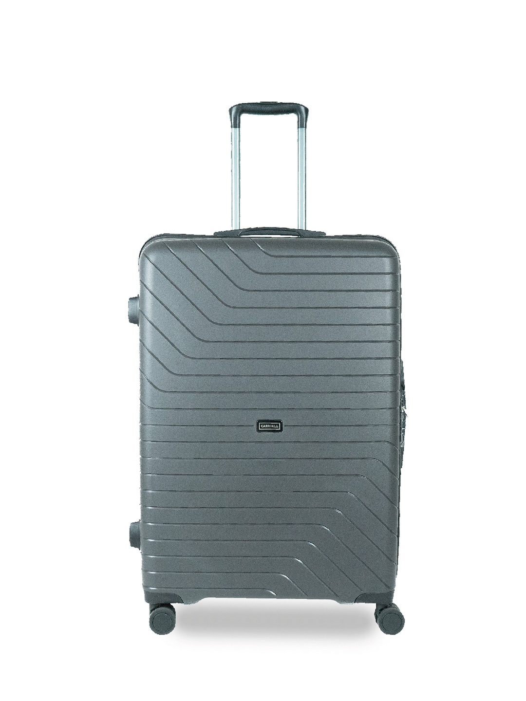 

CARRIALL Striped Hard Sided Large Trolley Suitcase, Grey