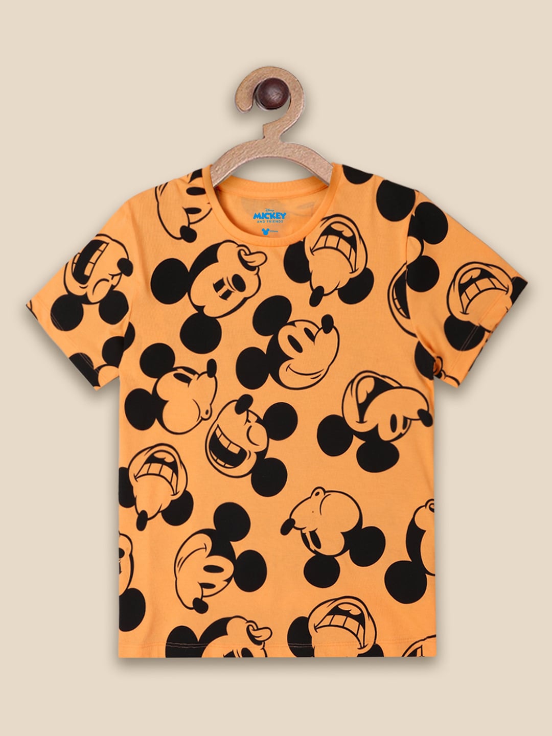 

Kids Ville Girls Graphic Printed Mickey & Friends Cotton T-shirt, Orange