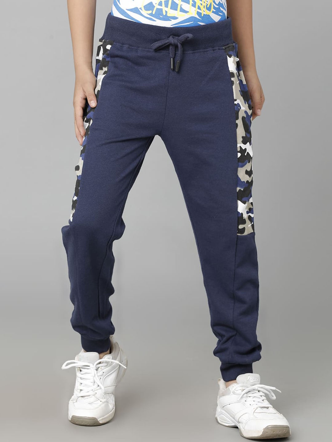 

UNDER FOURTEEN ONLY Boys Cotton Joggers, Navy blue