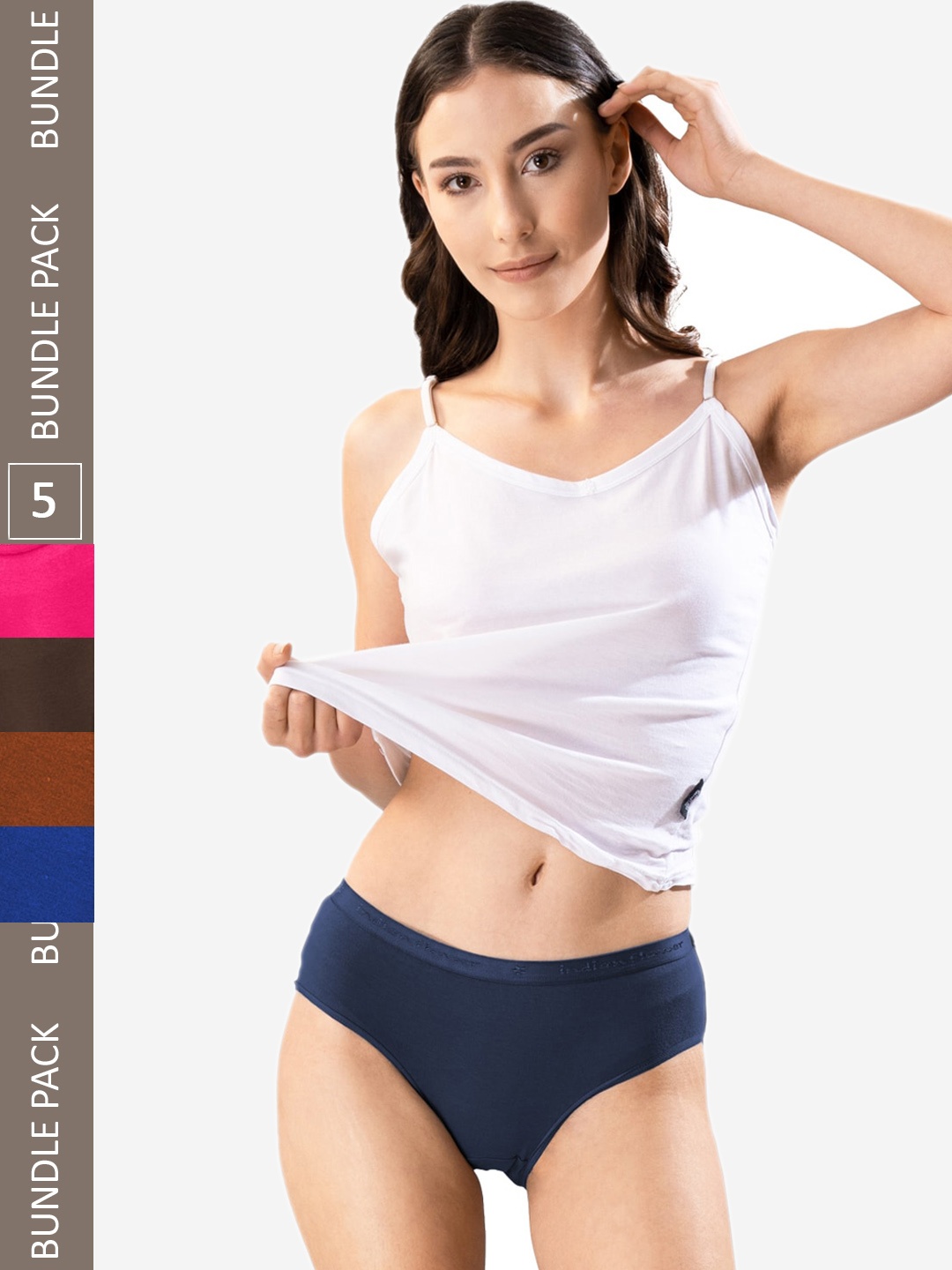 

indian flower Women Pack Of 5 Cotton Hipster Briefs, Blue