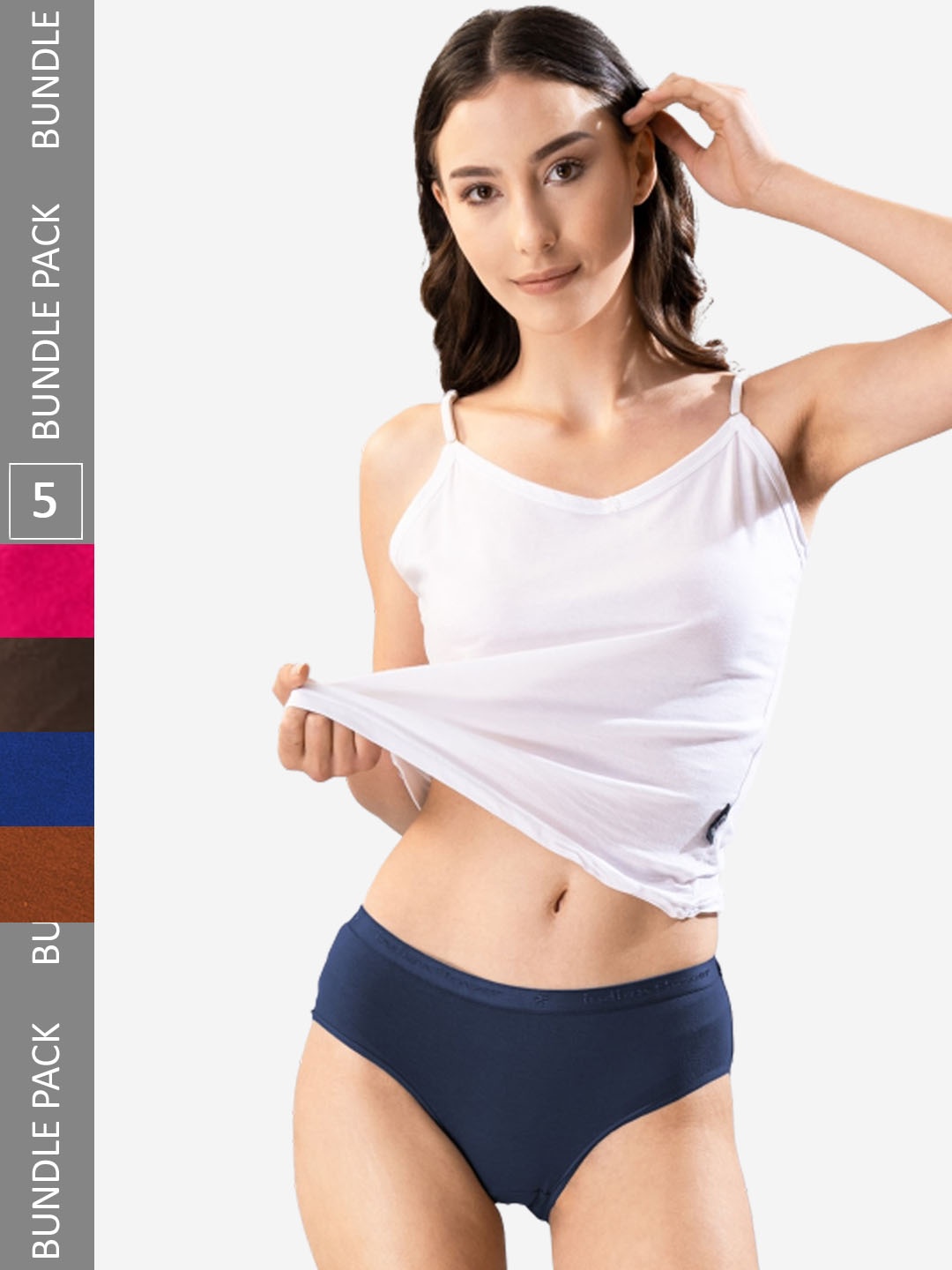 

indian flower Women Pack Of 5 Cotton Hipster Briefs, Blue