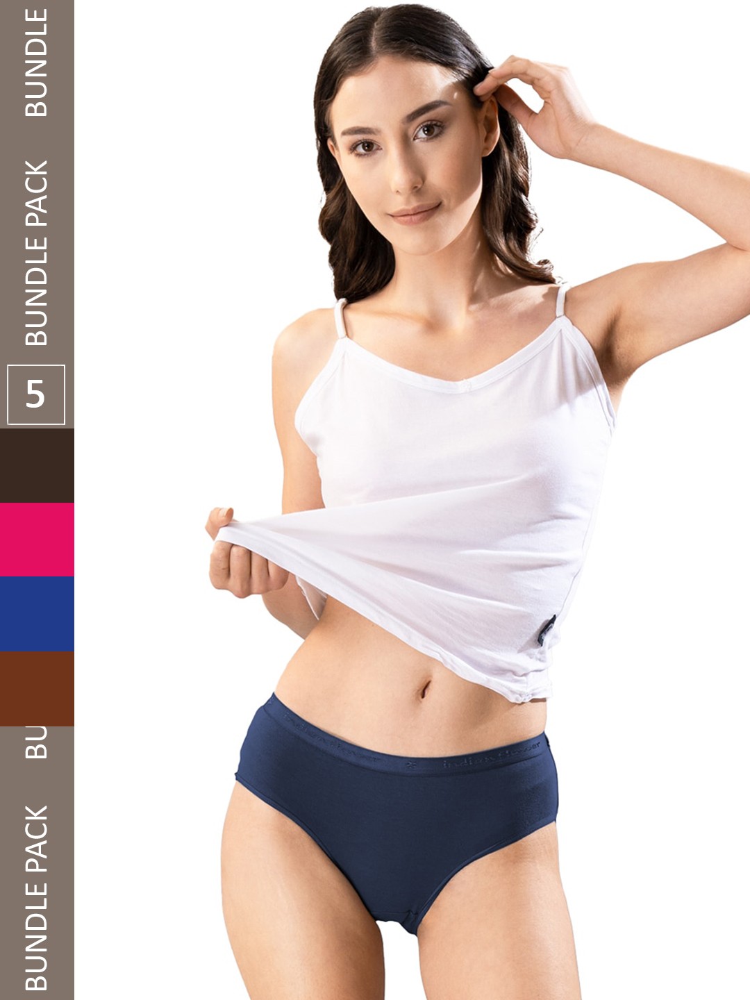 

indian flower Women Pack Of 5 Pure Cotton Hipster Briefs, Pink
