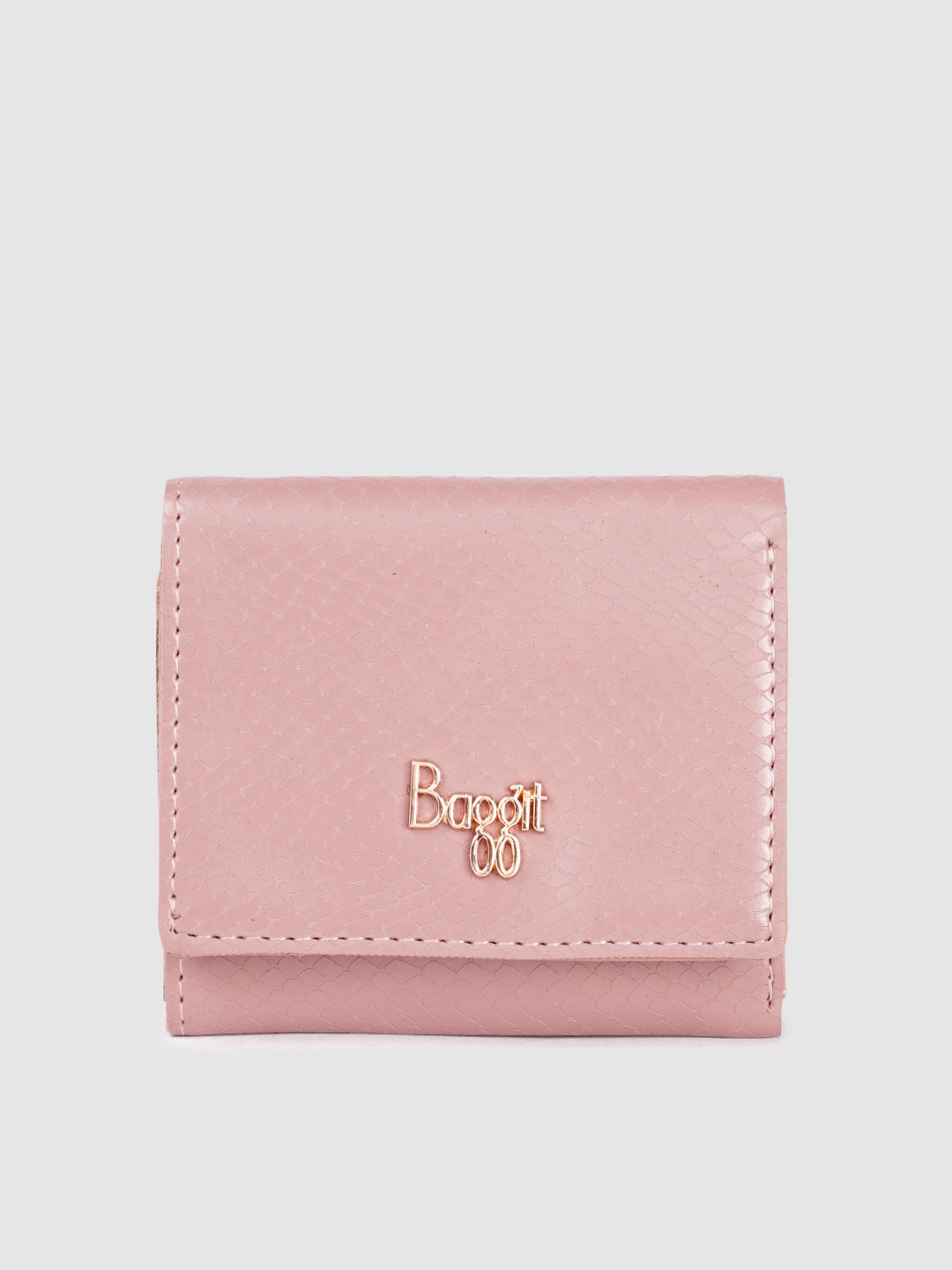 

Baggit Women Pink Textured Three Fold Wallet