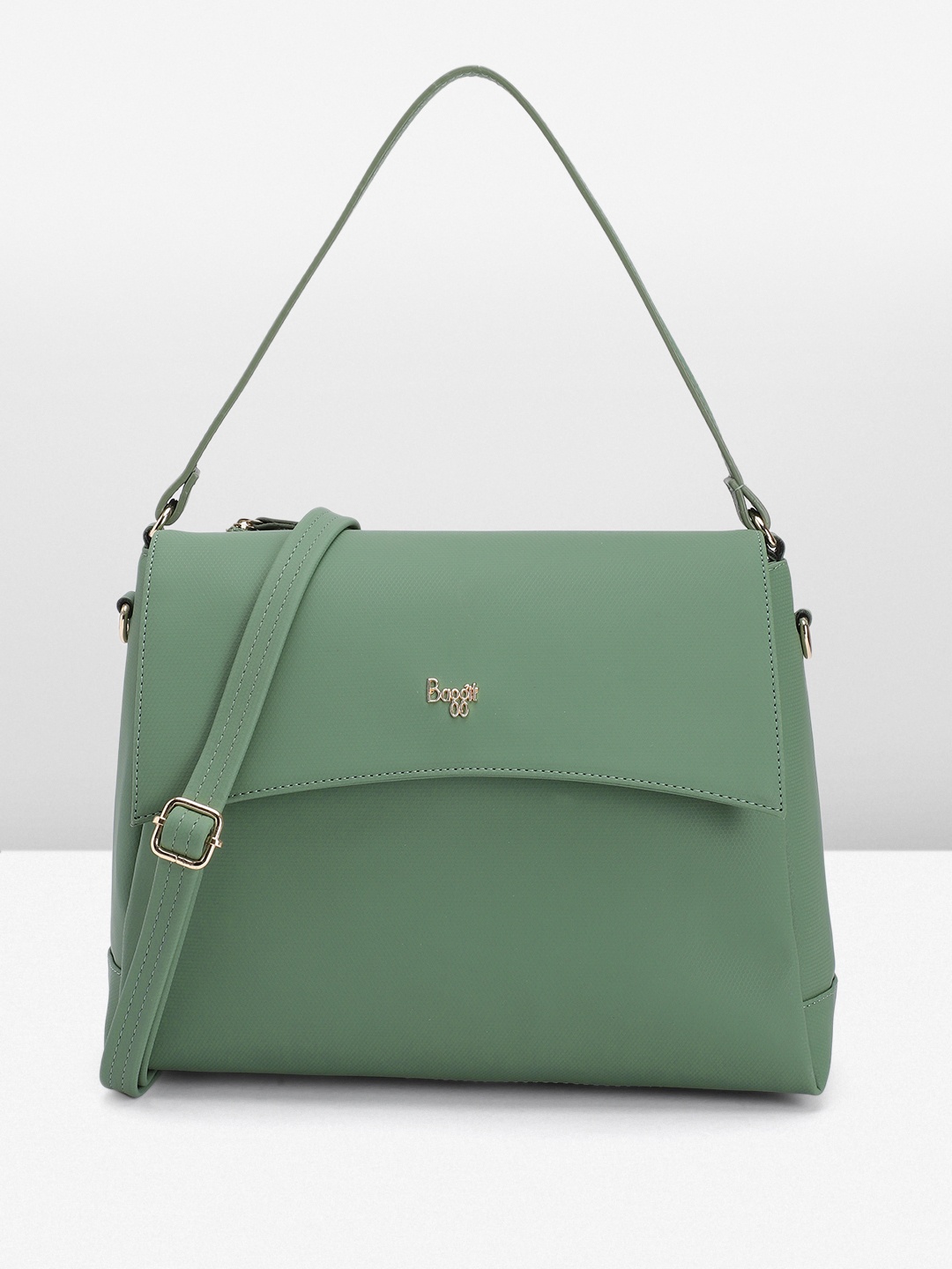 

Baggit Solid PU Structured Shoulder Bag, Green