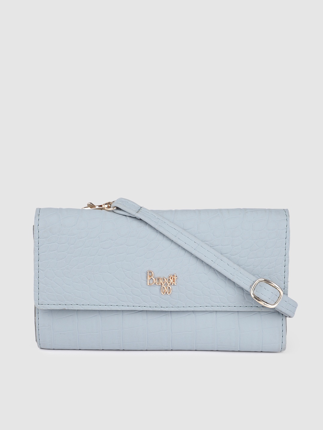 

Baggit Women Textured Two Fold Wallet, Blue