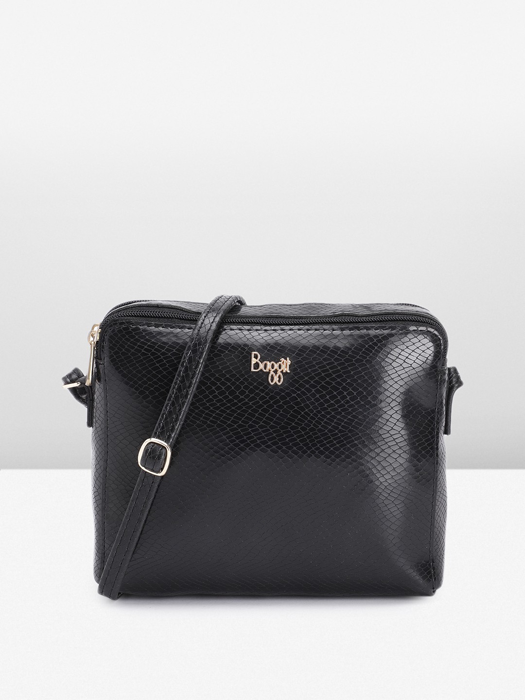 

Baggit Snake Textured Sling Bag, Black