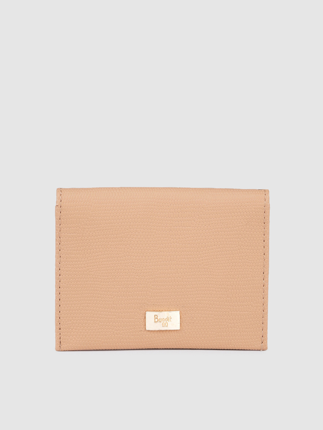 

Baggit Women Textured Two Fold Wallet, Beige