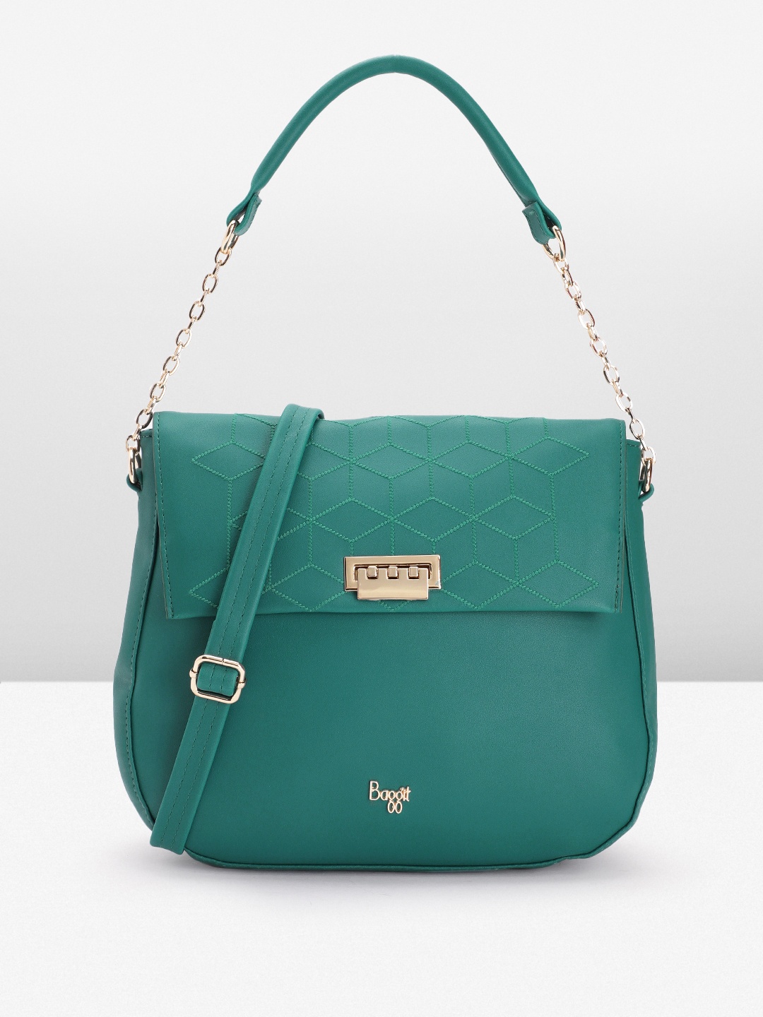 

Baggit Embroidered Structured Handheld Bag, Teal