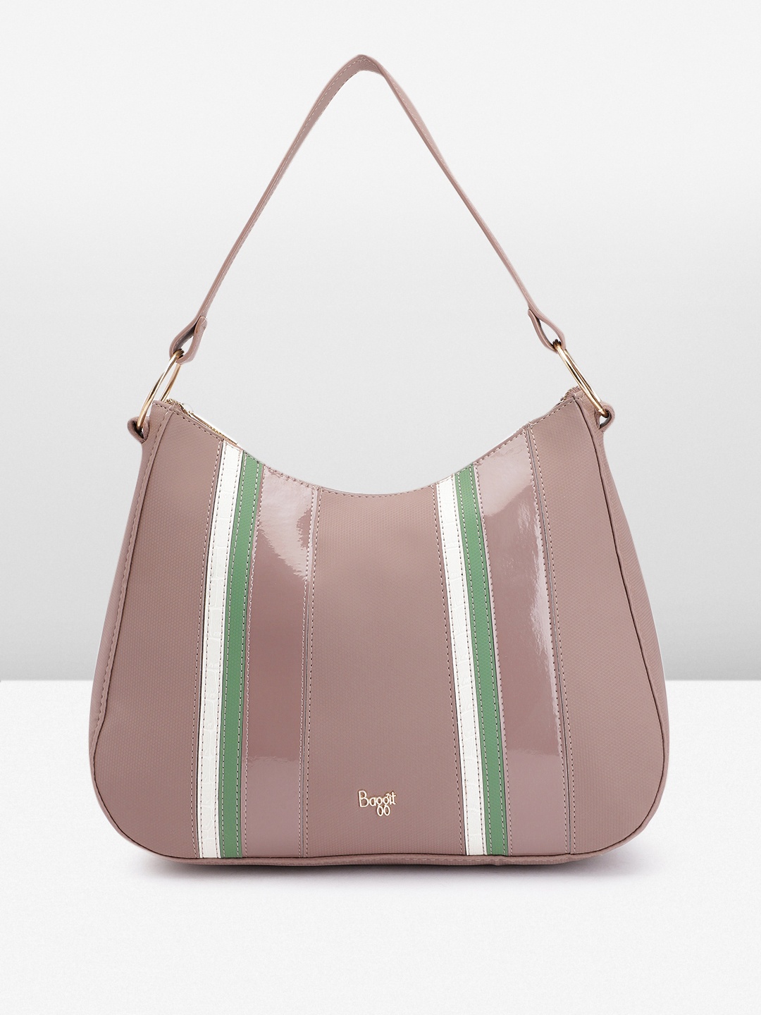 

Baggit Striped Hobo Bag, Nude