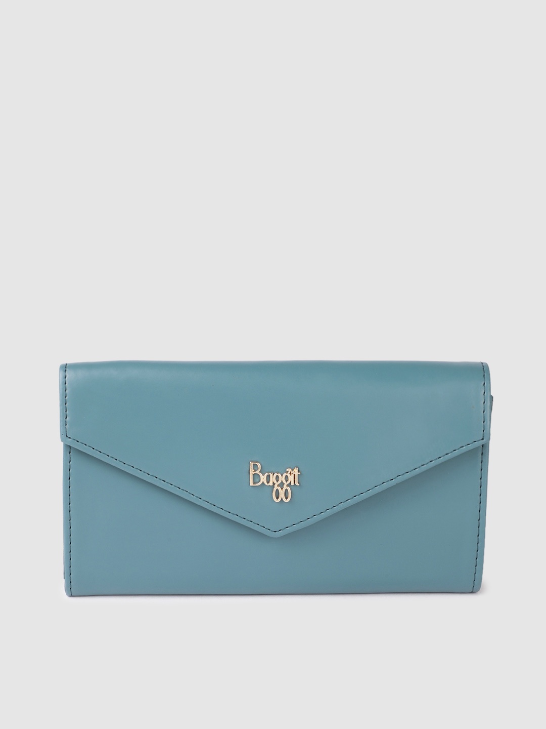 

Baggit Women Solid PU Envelope Wallet, Teal