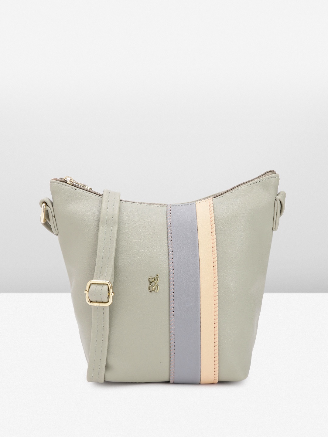 

Baggit Striped Sling Bag, Green