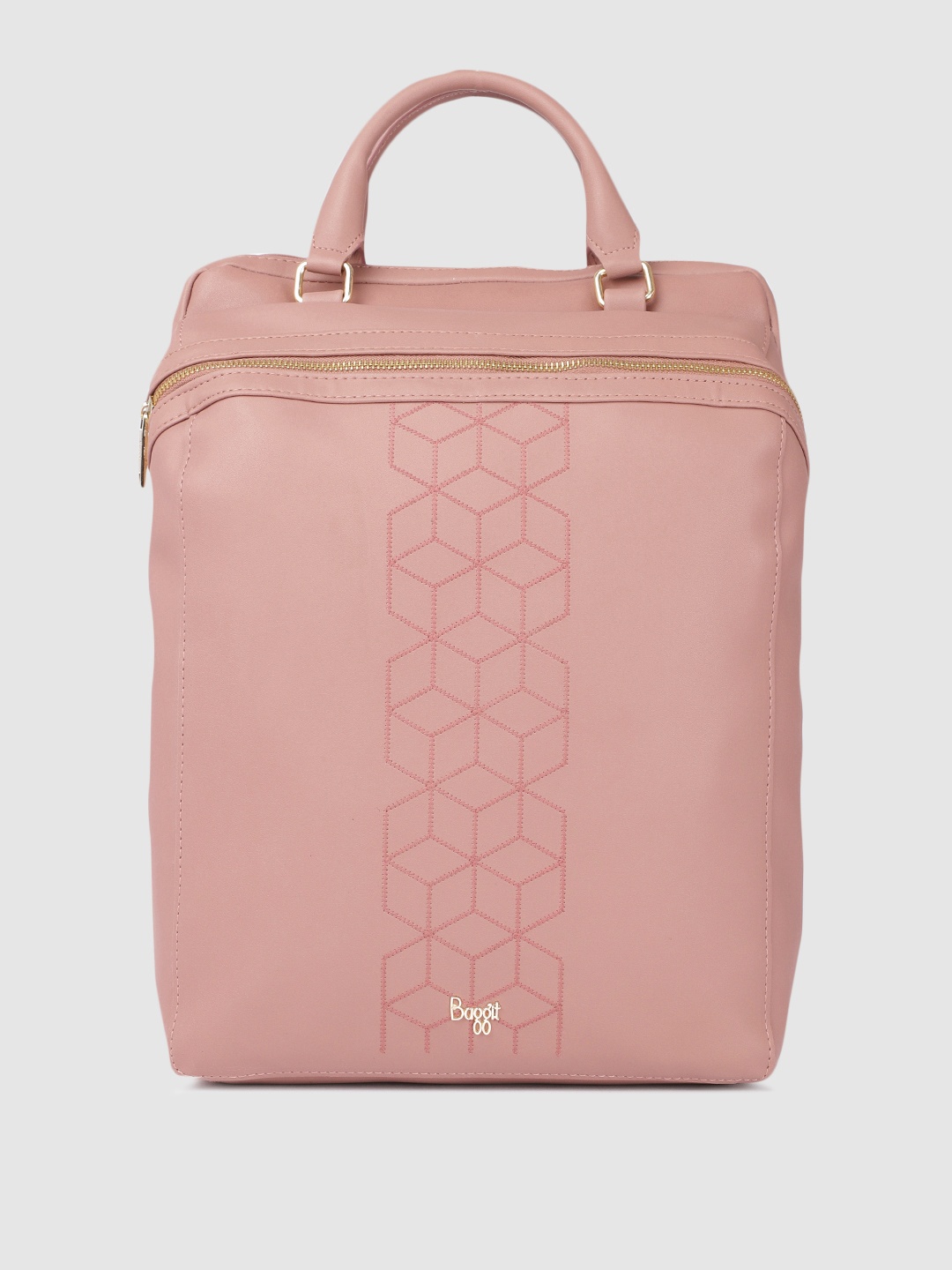 

Baggit Women Embroidered Laptop Backpack, Pink