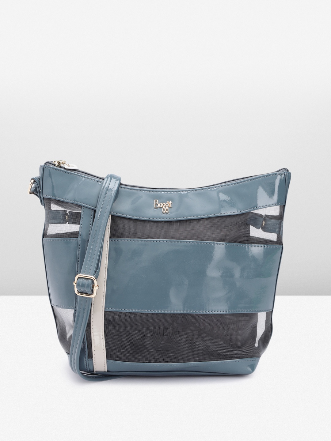 

Baggit Oversized Structured Sling Bag, Blue