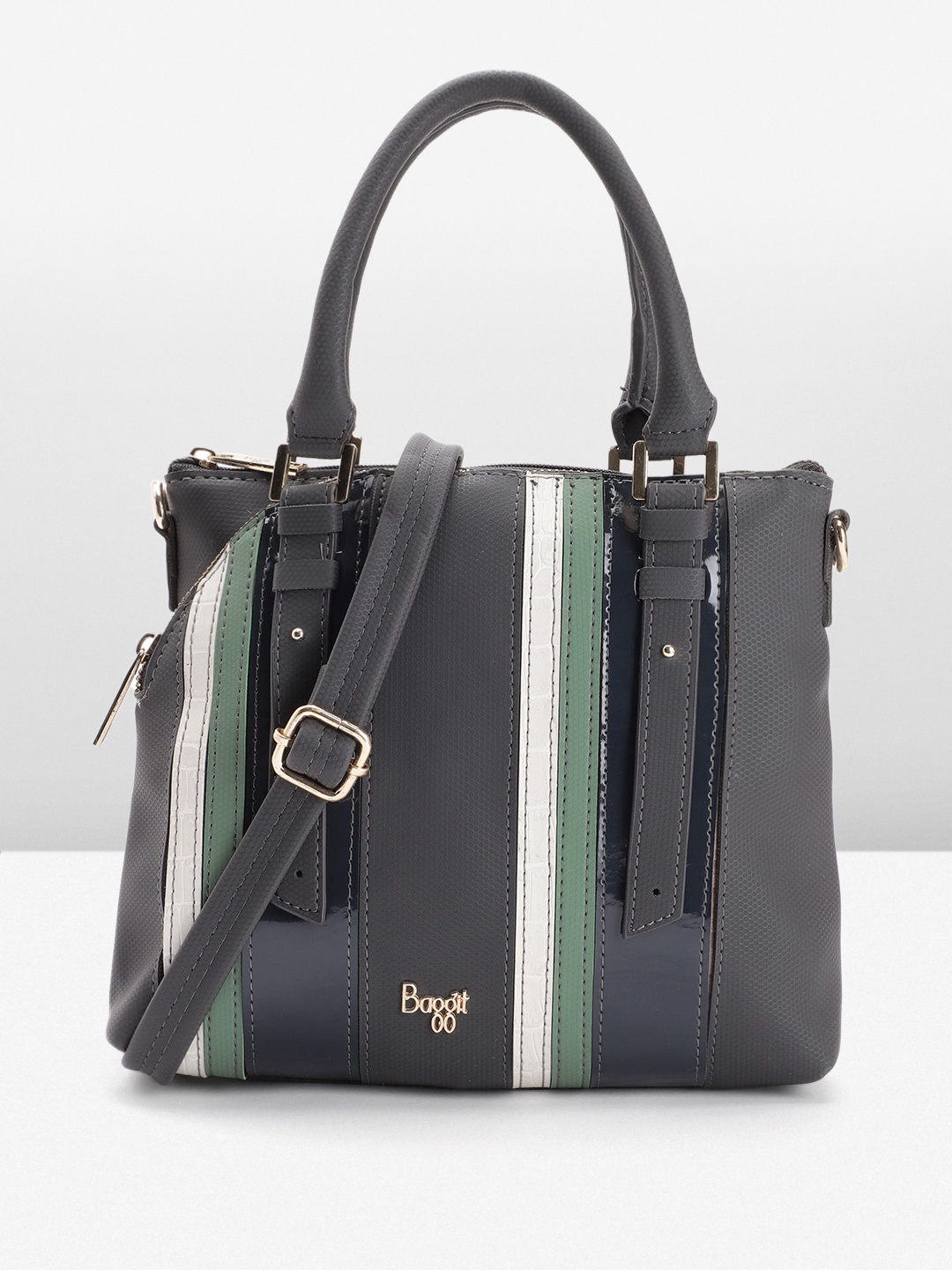 

Baggit Structured Handheld Bag, Grey