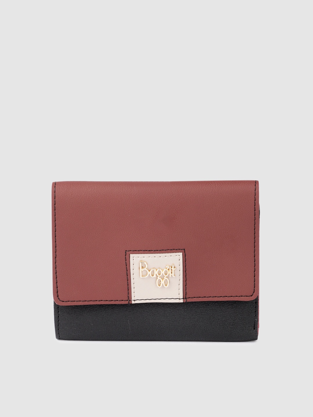 

Baggit Women Colourblocked Three Fold Wallet, Black