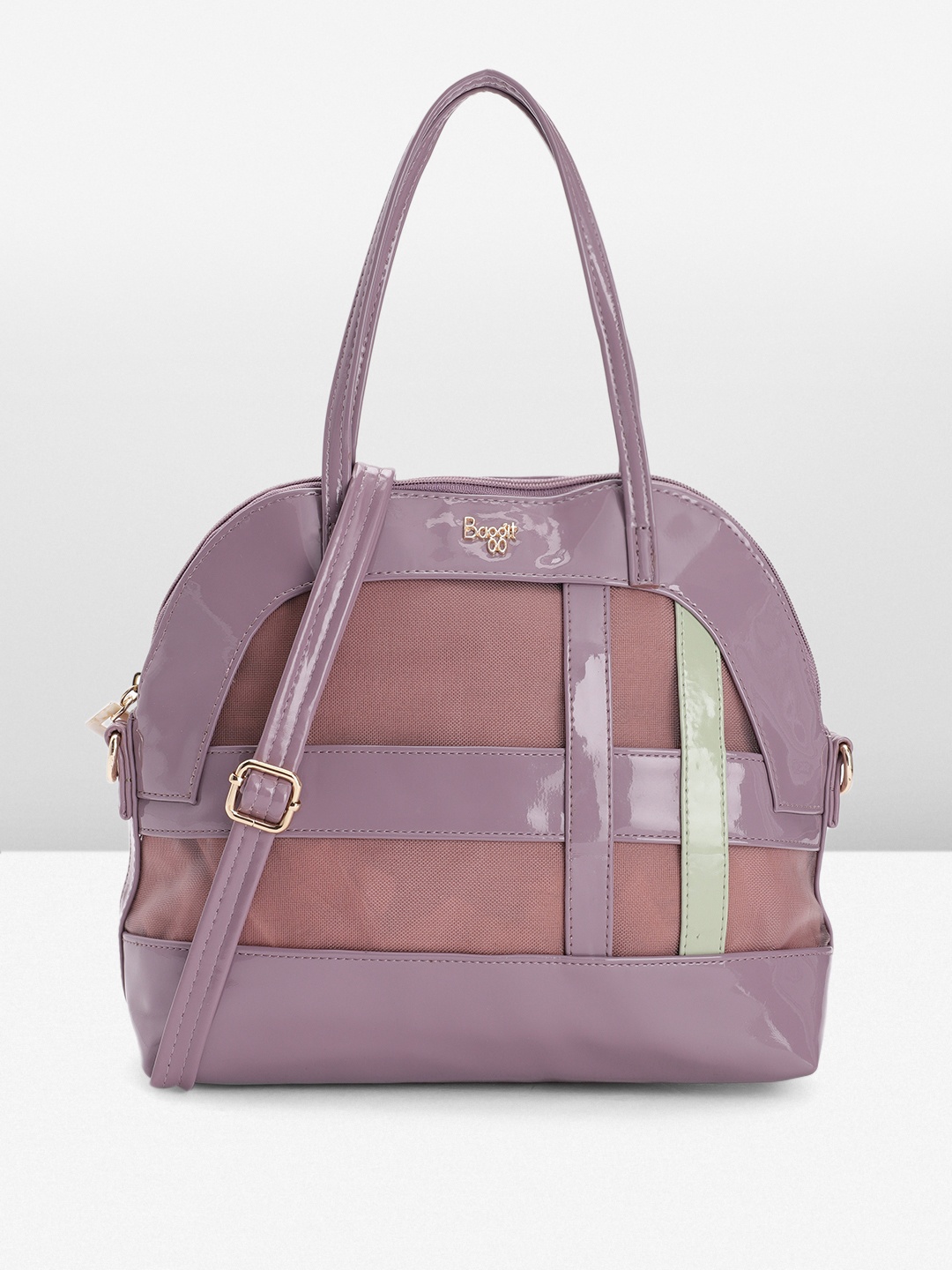 

Baggit Solid PU Structured Handheld Bag, Lavender