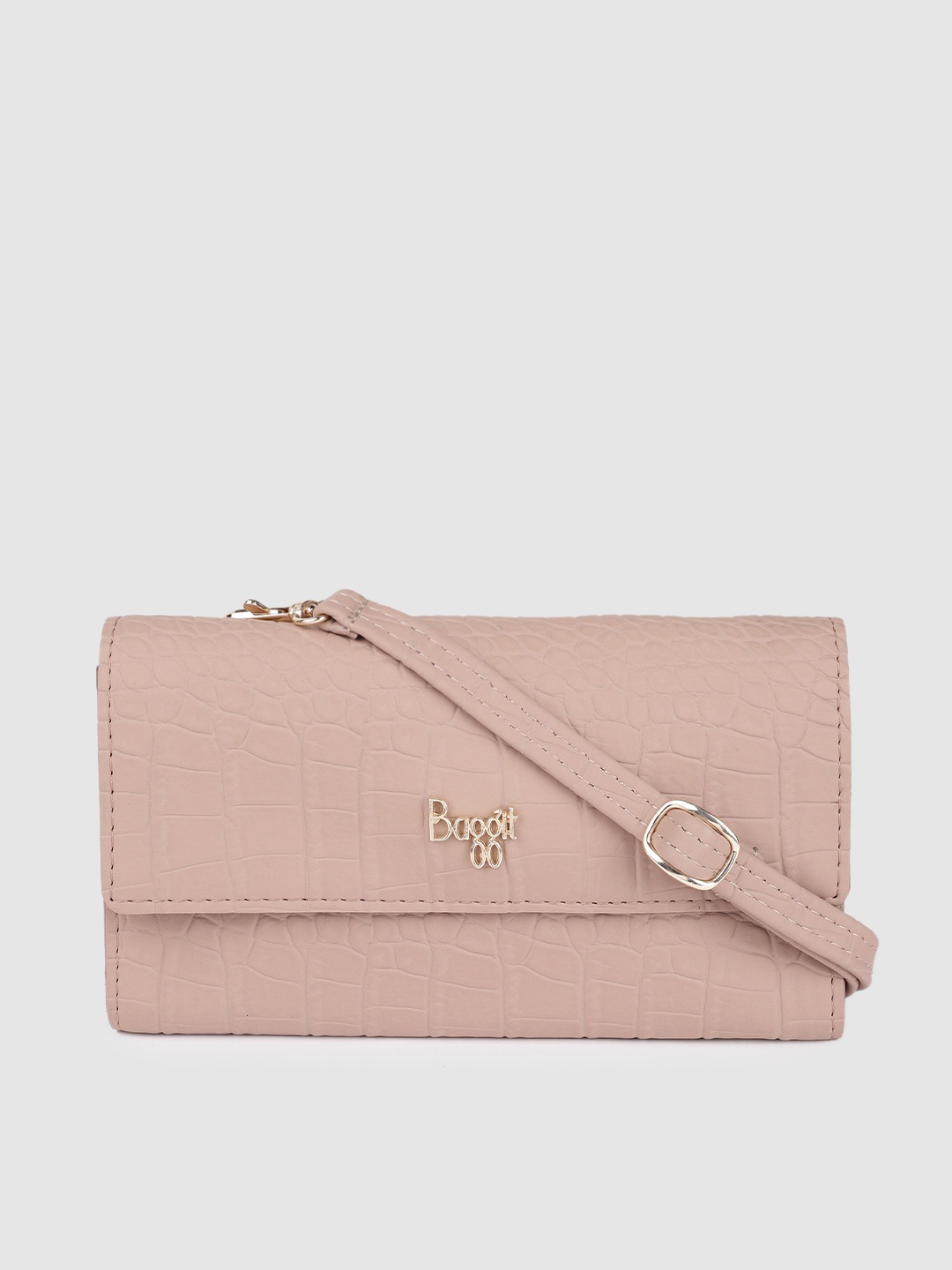

Baggit Women Animal Textured Envelope Wallet, Rose