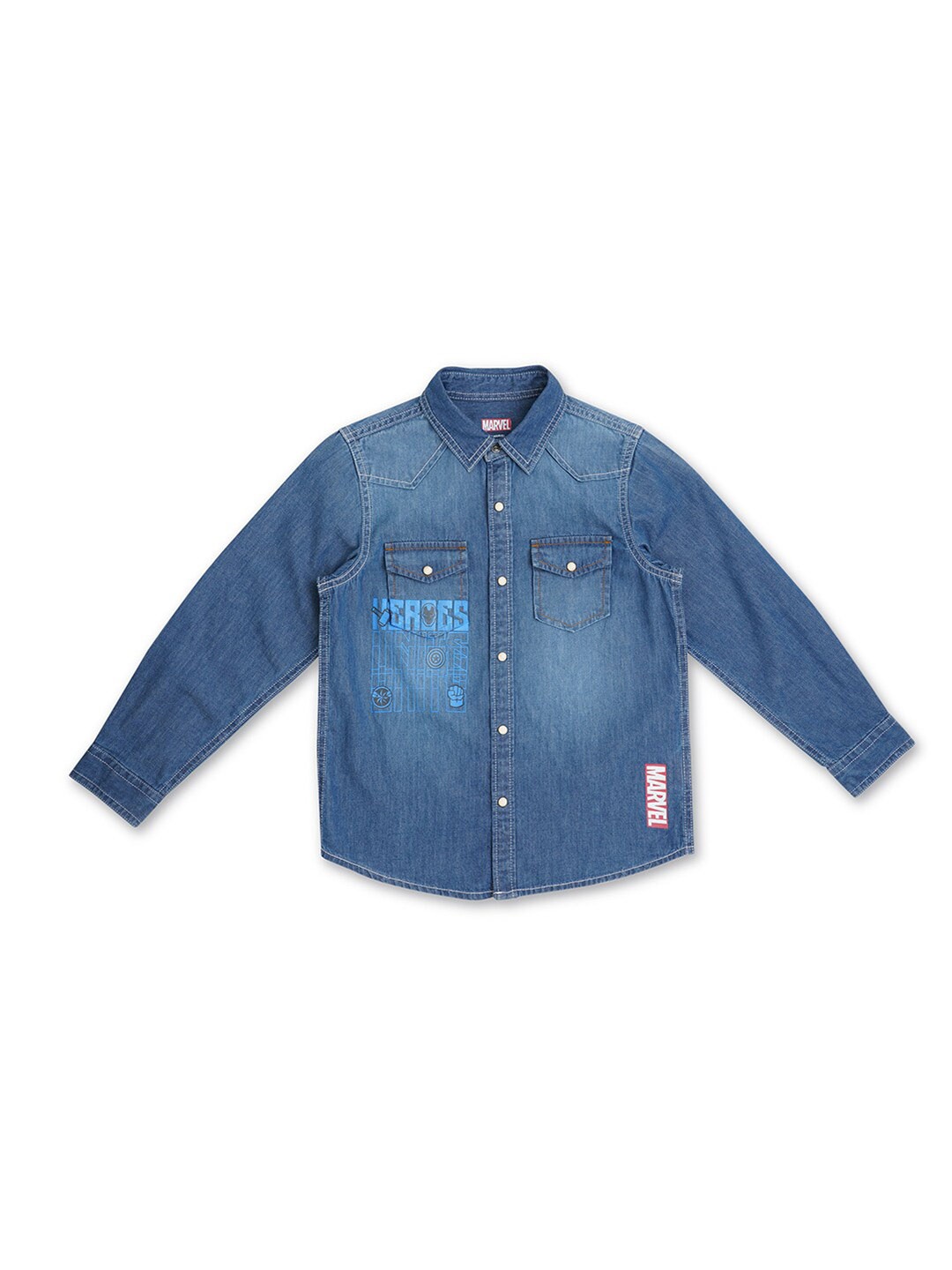 

Pepe Jeans Boys Faded Casual Cotton Shirt, Blue