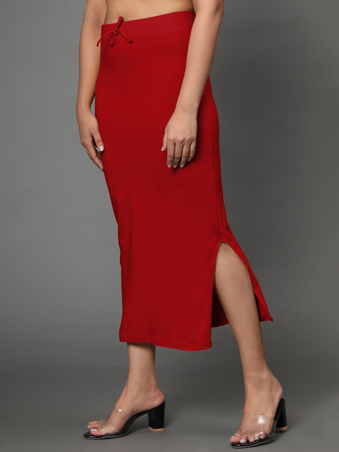 

Jaanvi Mermaid-Fit Stretchable Saree Shapewear with Side Slit, Red