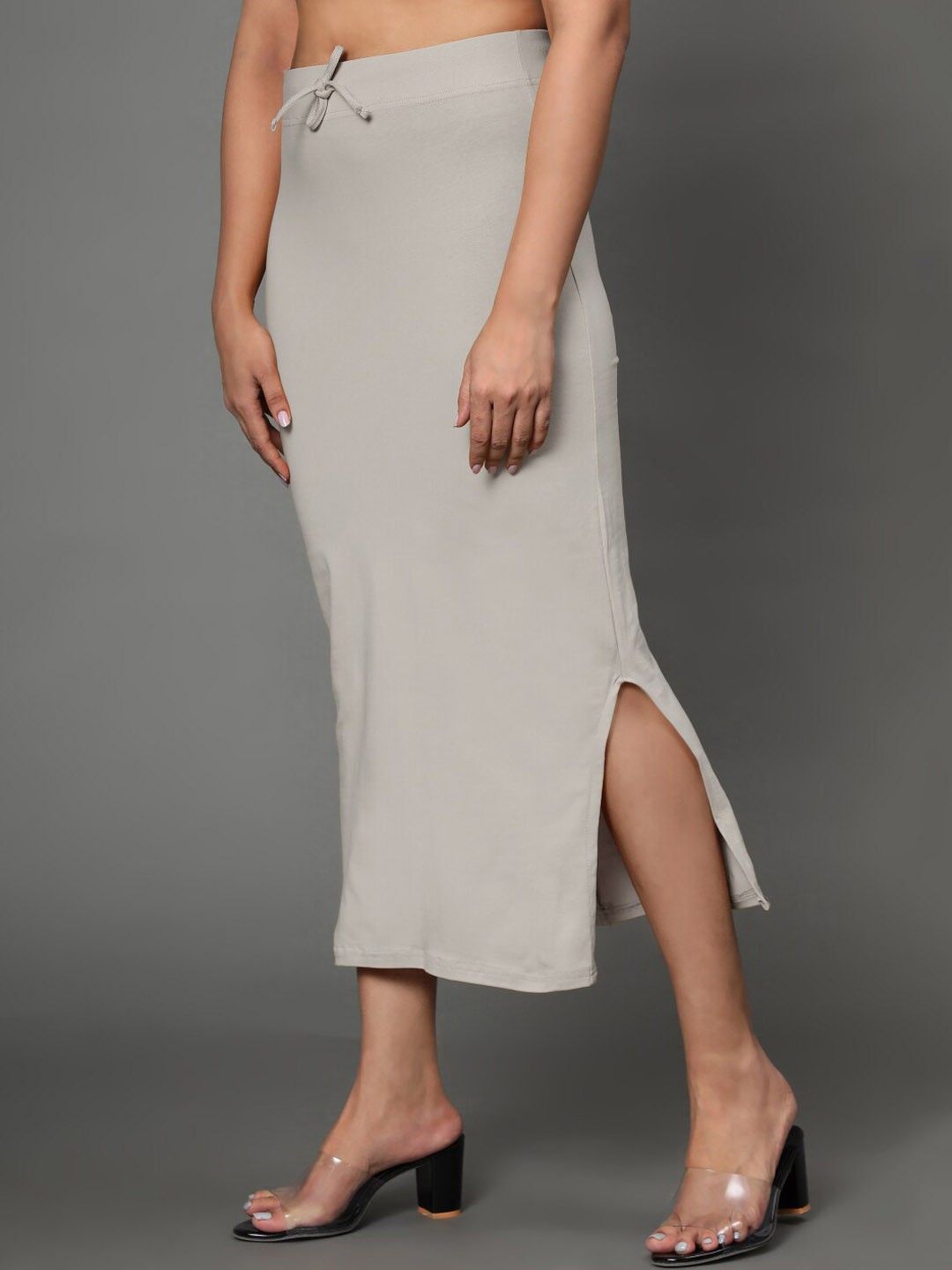 

Jaanvi Cotton Mermaid Style Saree Shapewear, Grey