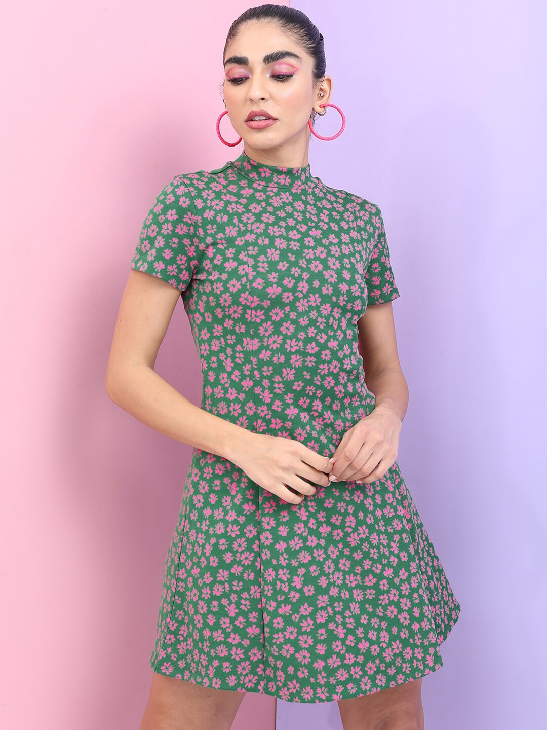 

Tokyo Talkies Floral Printed Dress, Green