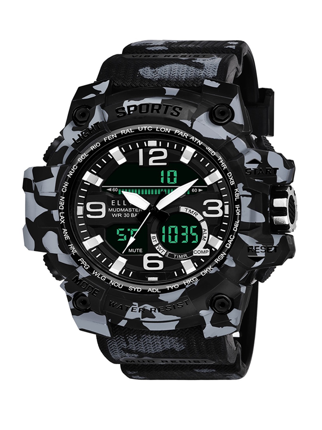 

Walrus Men Dial & Straps Analogue and Digital Watch EWTM-CAM-020202, Black